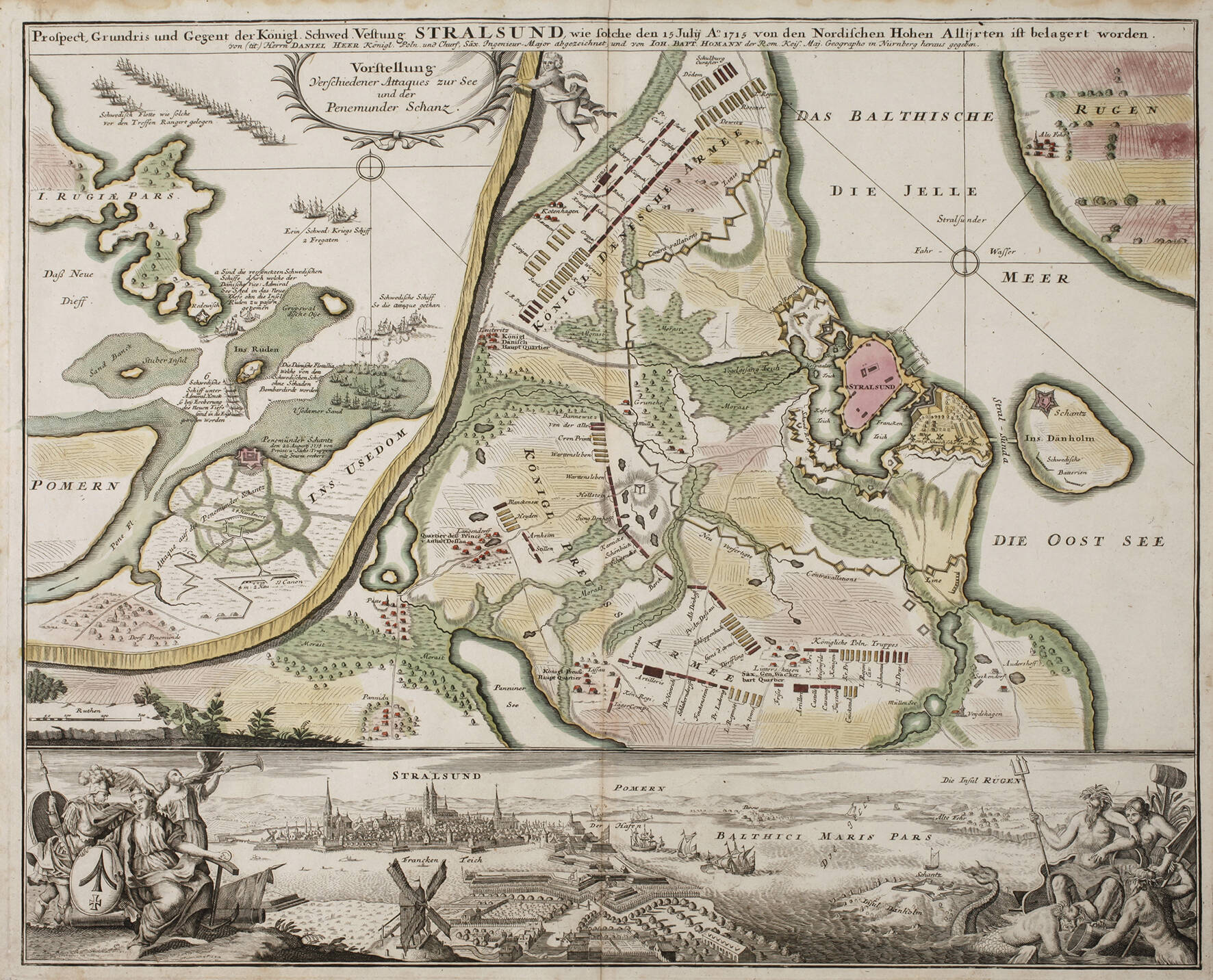 Johann Baptist Homann, Ansicht von Stralsund