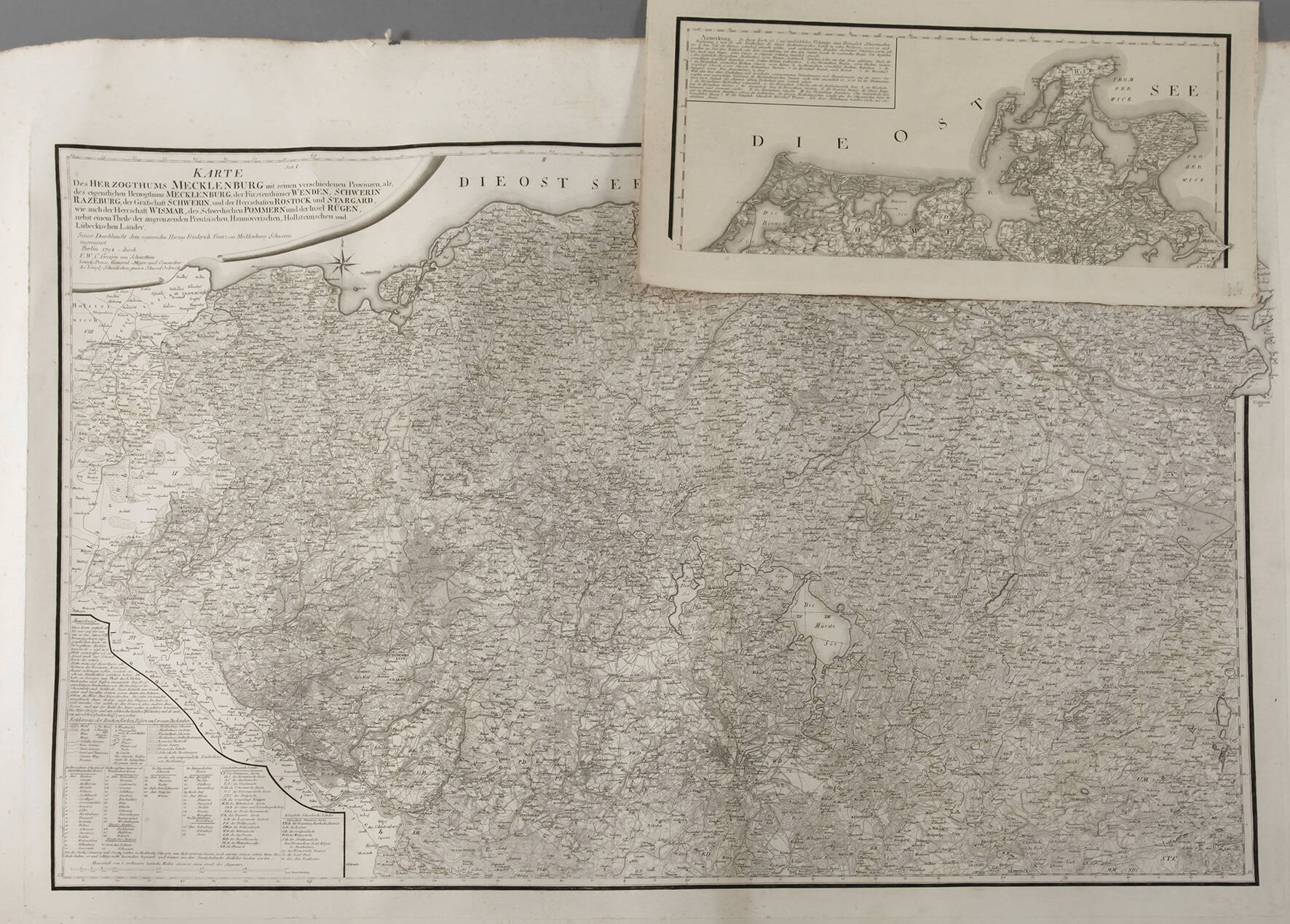 Große Karte Herzogtum Mecklenburg