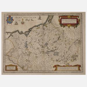 Johannes Janssonius, Kupferstichkarte Mecklenburg