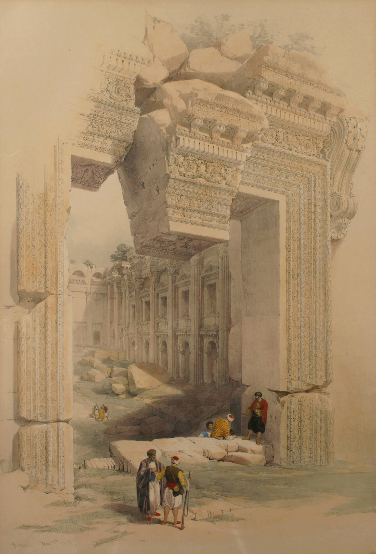 Louis Haghe, Tempelanlage in Baalbek