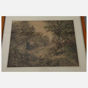 Josef Anton Straßgschwandtner, Vier Jagdszenen