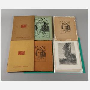 Sammlung Zeitschriften Pan mit Graphikbeilagen