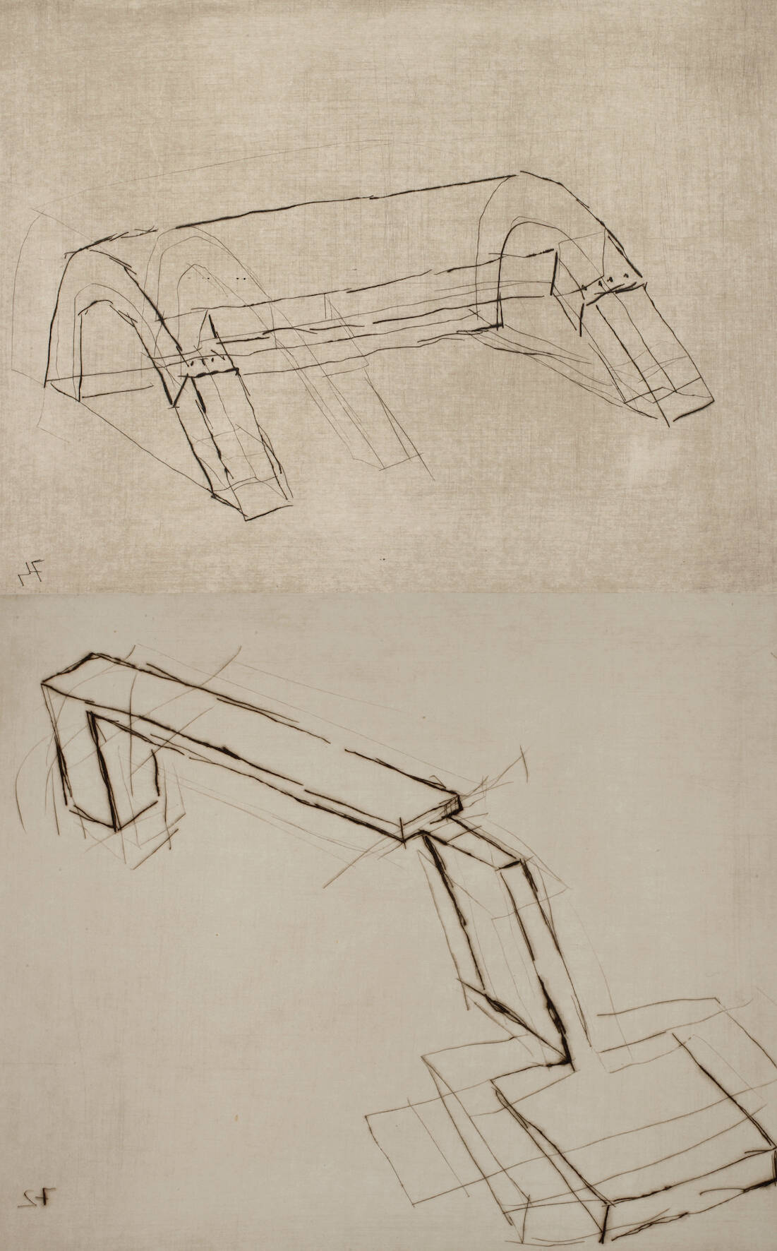 Franz Bernhard, Zwei Radierungen