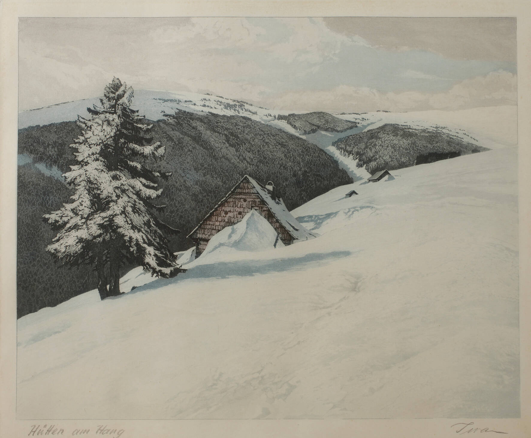 Friedrich Iwan, "Hütten am Hang"