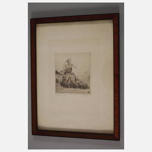 Gustav Müller, Konvolut Radierungen zum Thema Faun