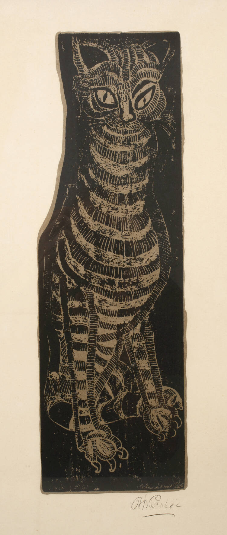 Prof. Otto Pankok, "Gestreifte Katze"