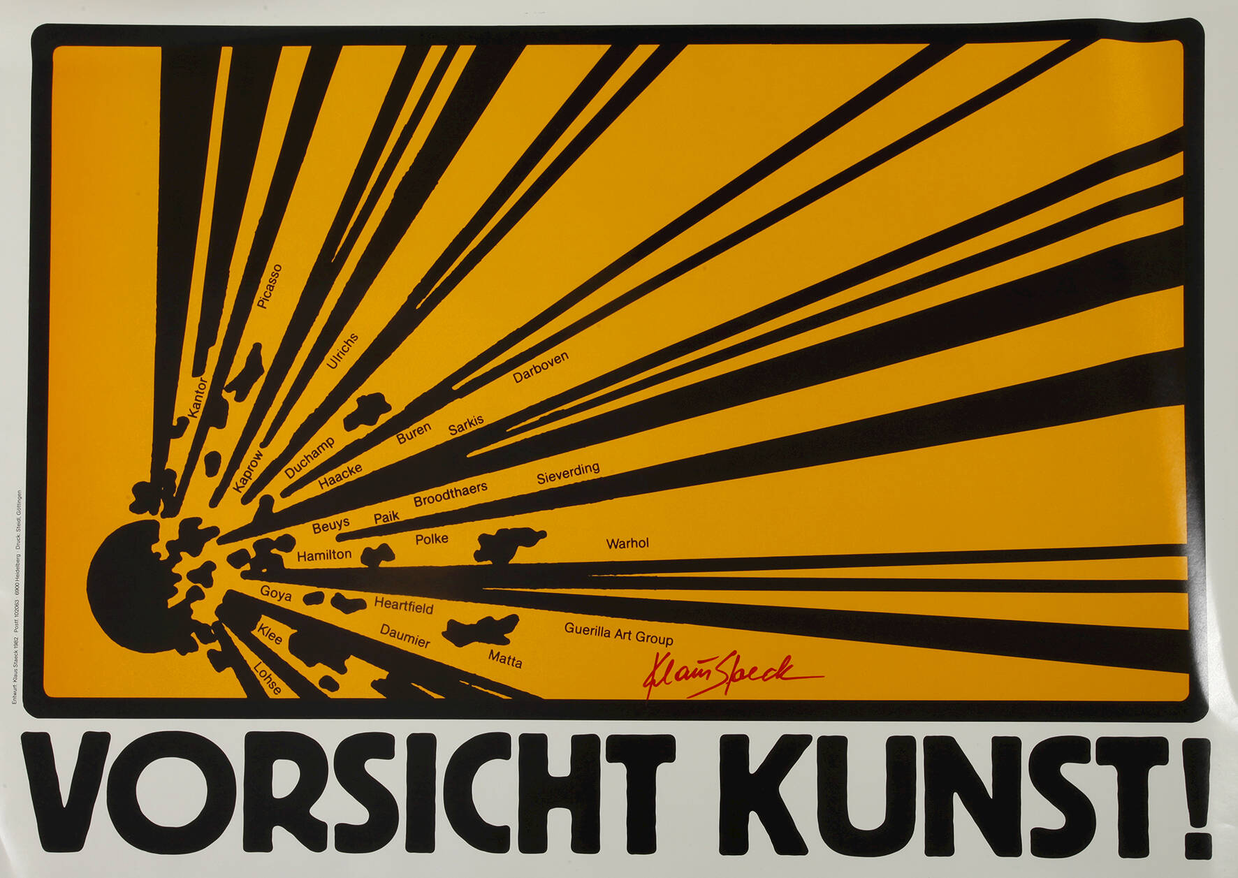 Prof. Klaus Staeck, Plakat "Vorsicht Kunst"