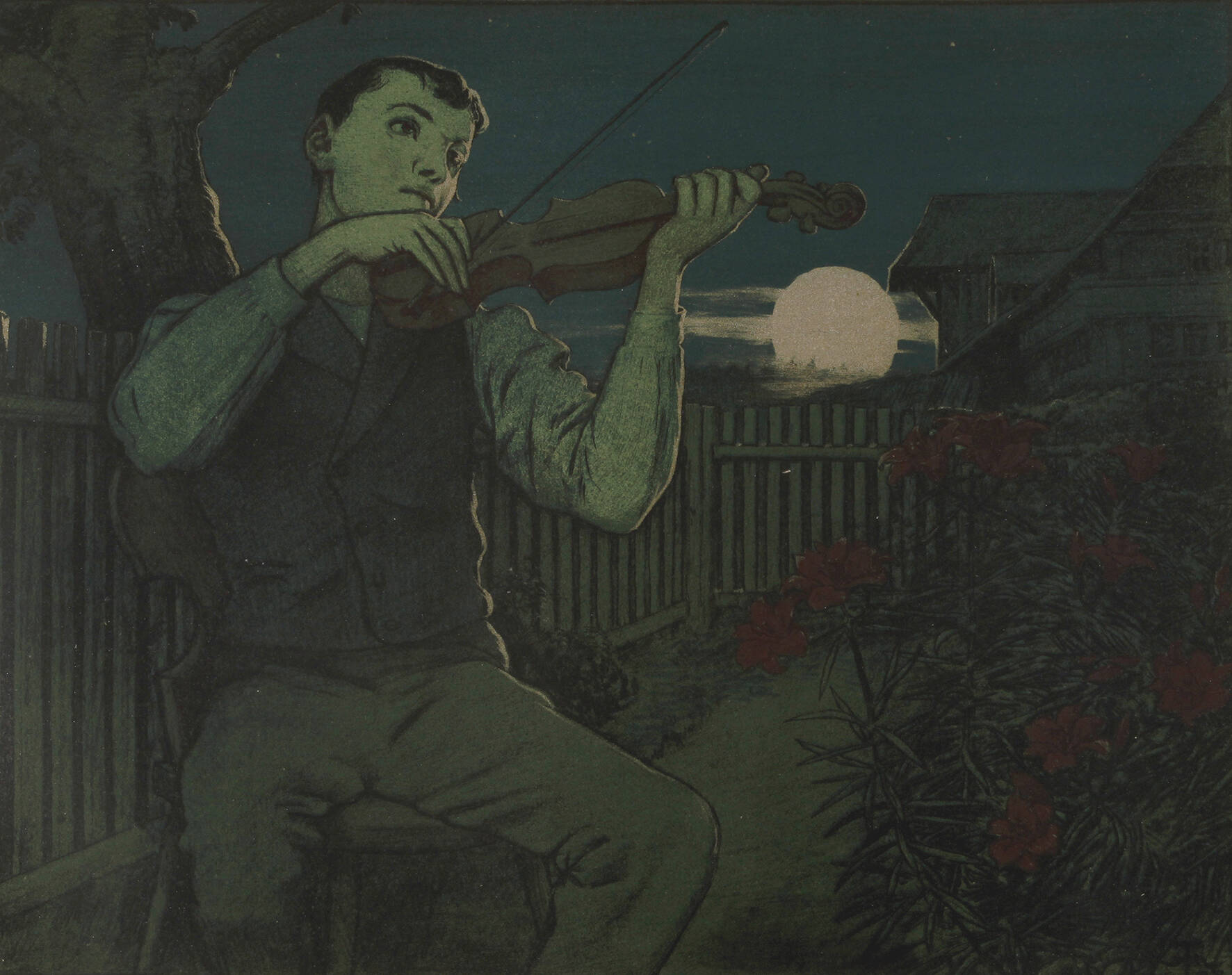 Prof. Hans Thoma, "Mondscheingeiger"