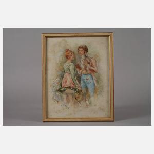 M. Duboy, Junge Liebespaare im Park