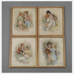 M. Duboy, Junge Liebespaare im Park