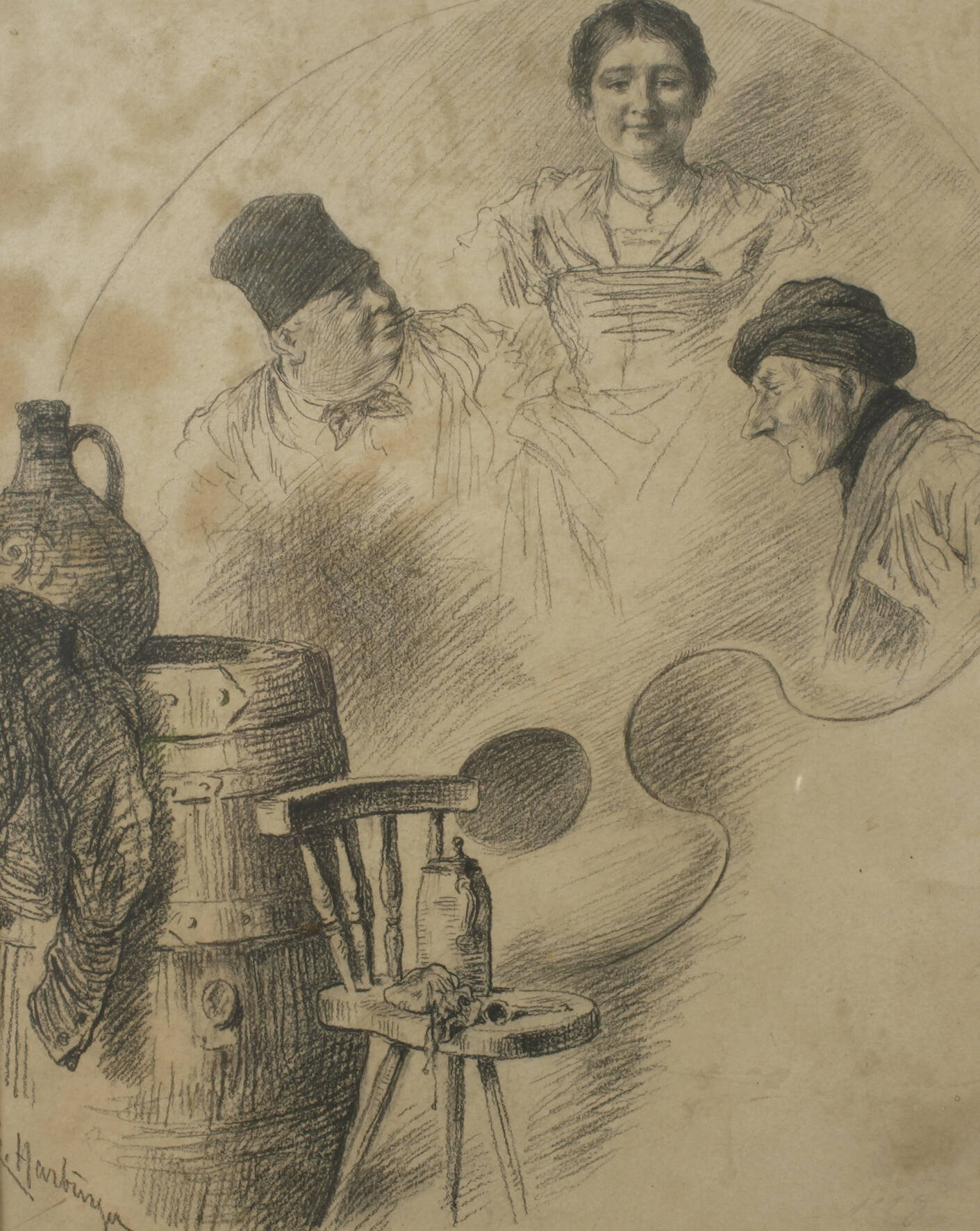 Edmund Harburger, Figürliche Komposition