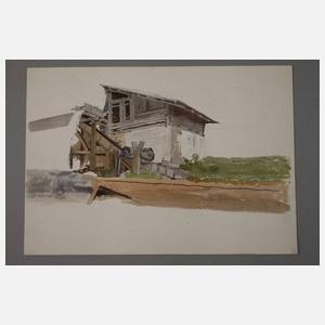 Hermann Krabbes, attr., Pompeji und Wassermühle