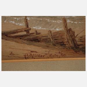 C. Müller, Küstenlandschaft mit Kreidefelsen