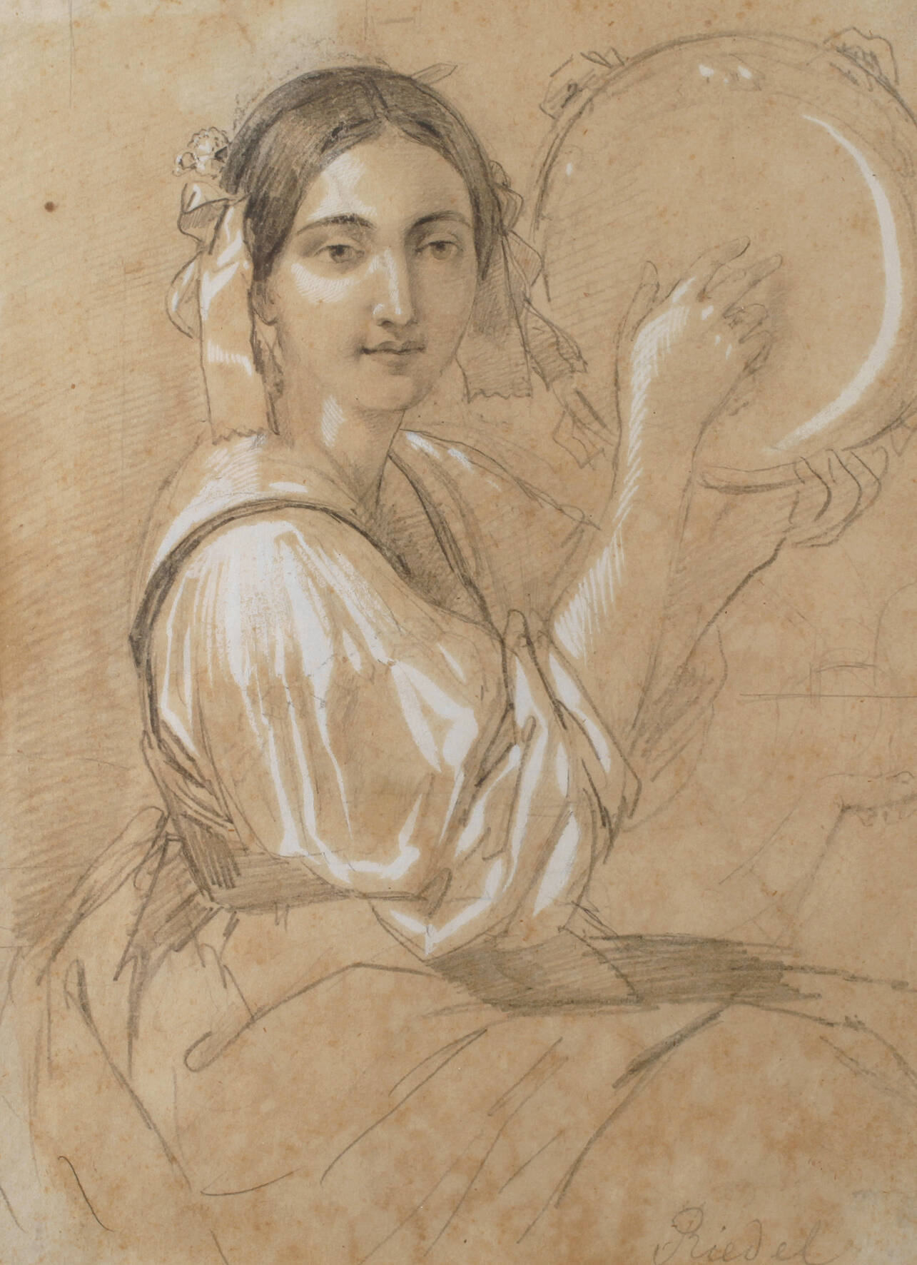 August Riedel, Neapolitanerin mit Tamburin