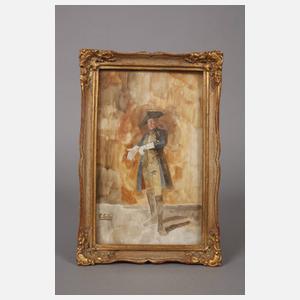 Prof. Carl Seiler, Beim Handschuh anziehen