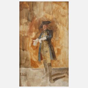 Prof. Carl Seiler, Beim Handschuh anziehen