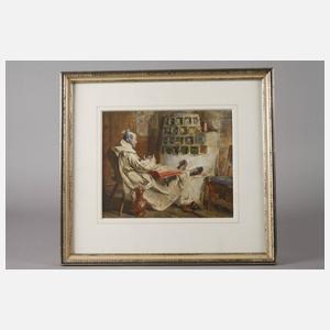 Prof. Heinrich Stelzner, Mönch mit Katze