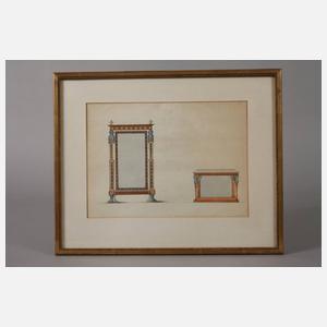 Zwei Möbelentwürfe Empire