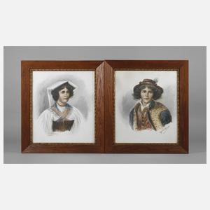 Cazzaitis, Paar Portraits