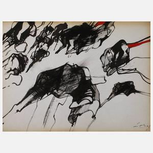 Peter Dotrel, Abstrakte Komposition mit Rot