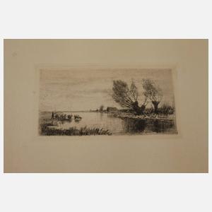 Otto Gampert, 2 Zeichnungen und 3 Radierungen