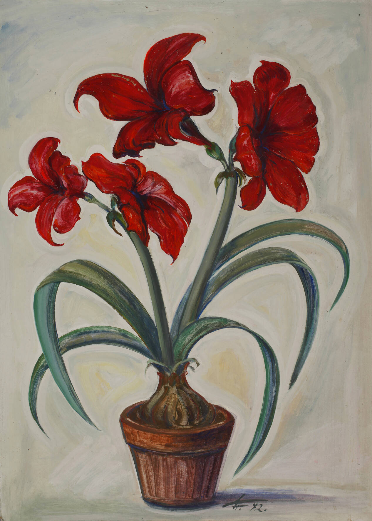 Friedrich Hellmich, Stillleben mit Amaryllis