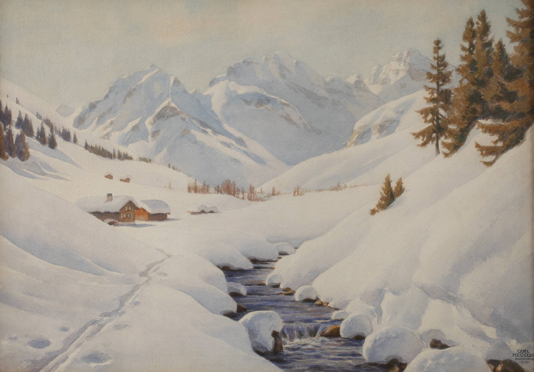 Carl Kessler, Winter in den Alpen