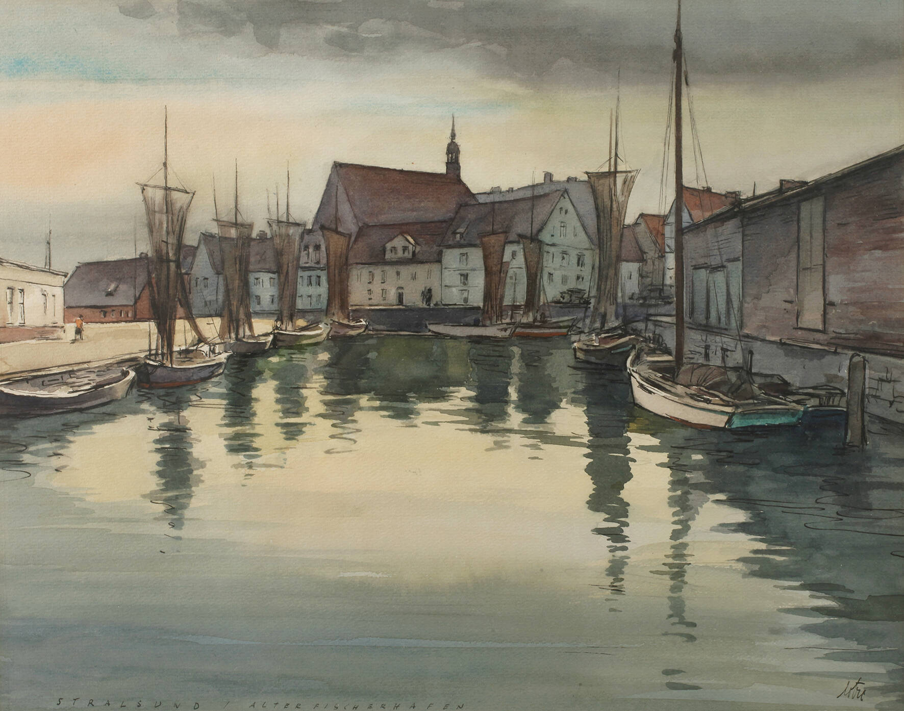 Hermann Lotze, "Stralsund/Alter Fischerhafen"