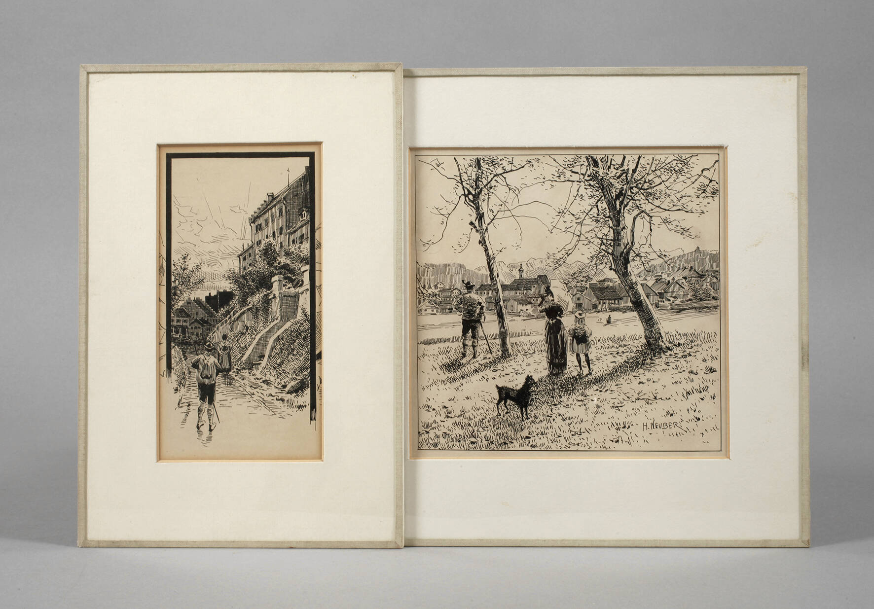 Hermann Neuber, Zwei Tuschezeichnungen