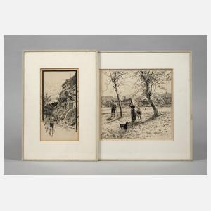 Hermann Neuber, Zwei Tuschezeichnungen