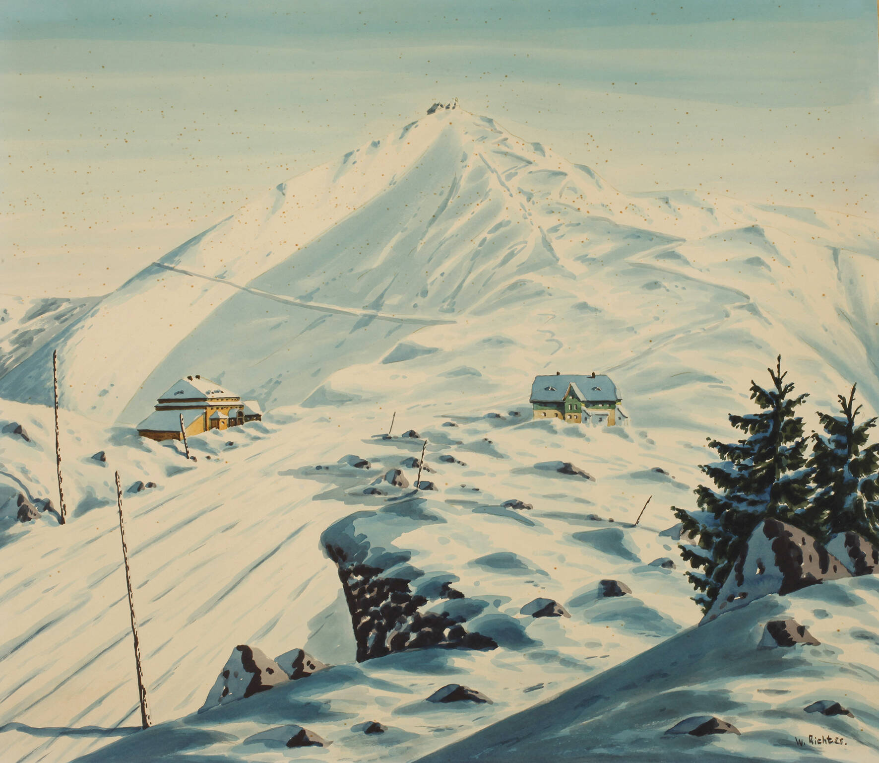 W. Richter, Schneekoppe im Winter