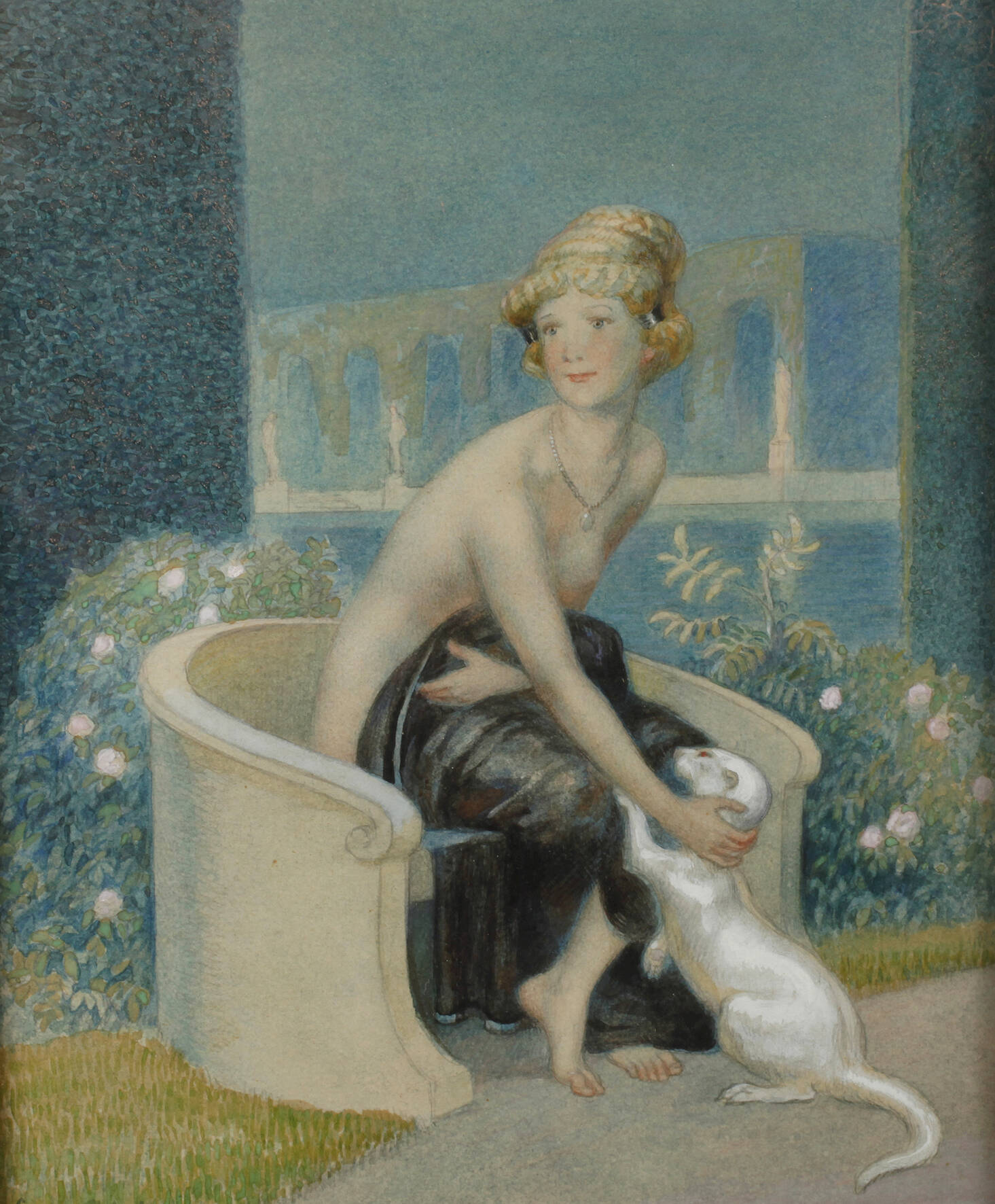 Harry Schultz, Nackte Frau mit Hündchen