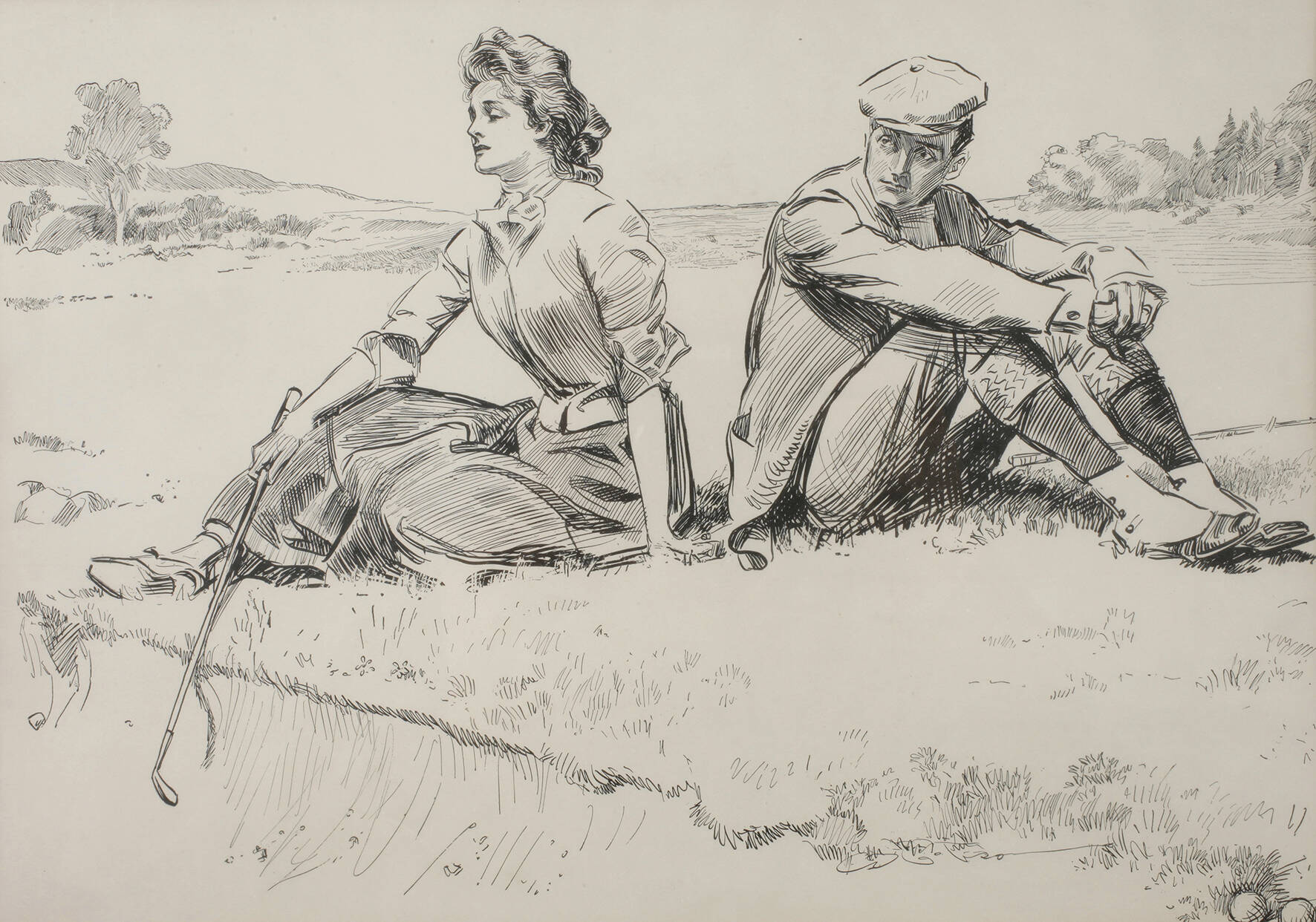 Pause beim Golfspiel