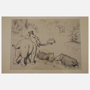 Hans Brasch, humoristische Bildgeschichte