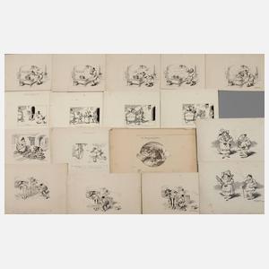 Karl Pommerhanz, Konvolut Illustrationszeichnungen