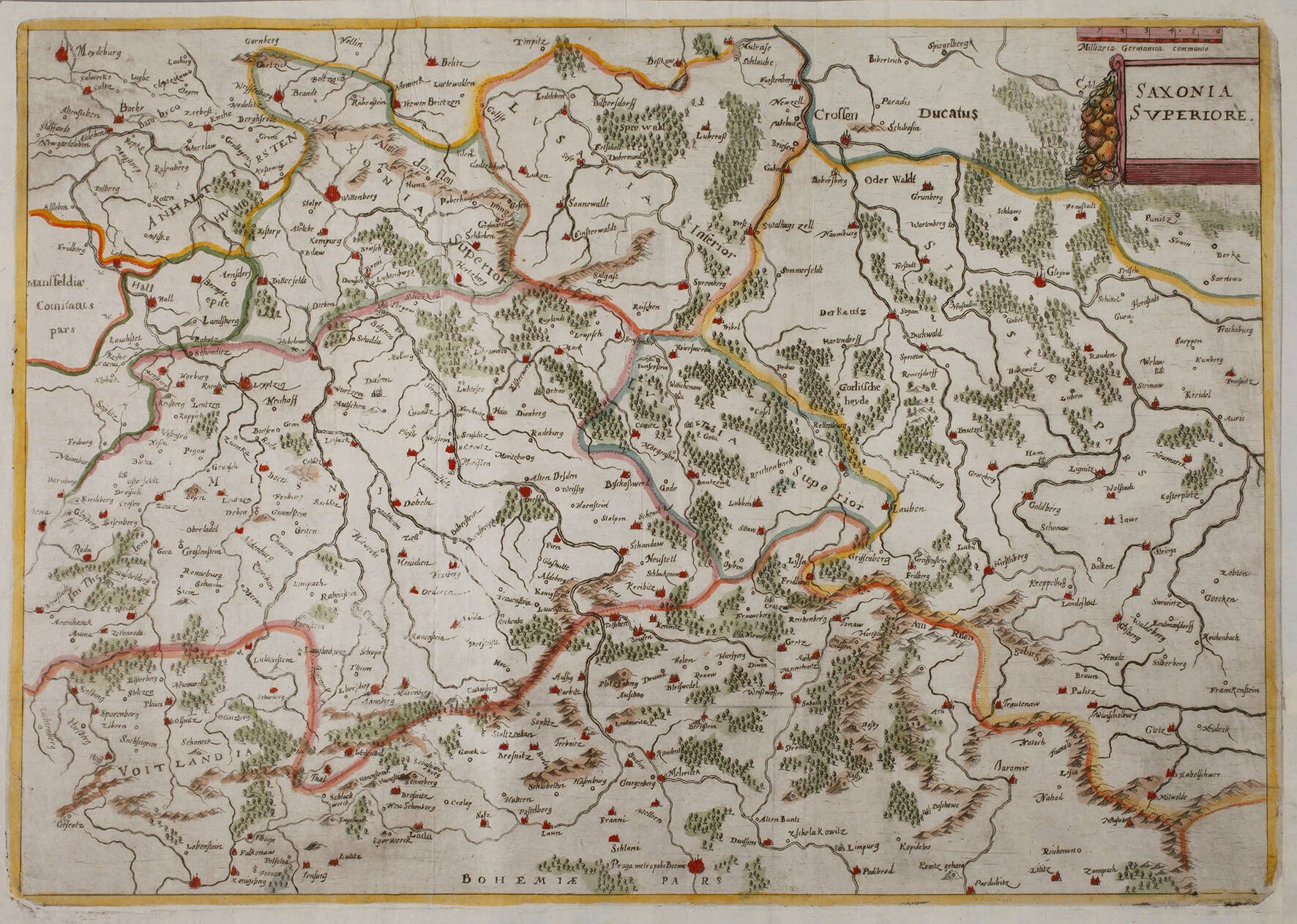 Kupferstichkarte Sachsen