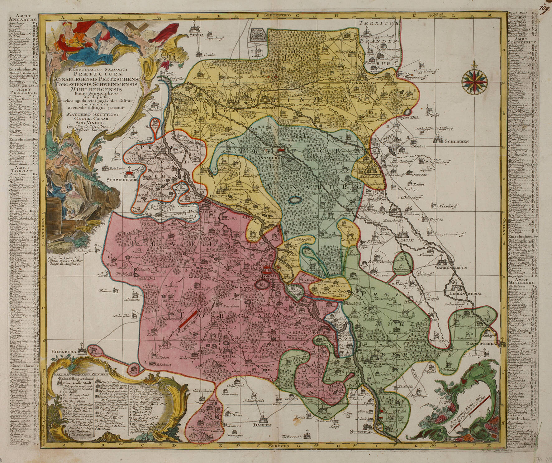 Matthäus Seutter, Kupferstichkarte Teilsachsen