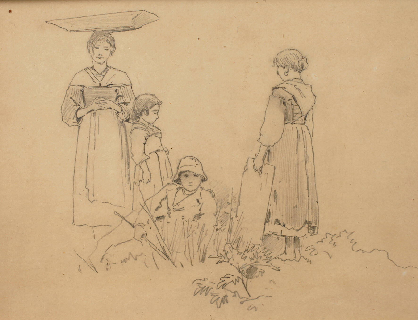 Rudolf Schuster, attr., Vier Kinder