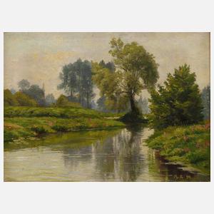 Ferdinand Max Anders, attr., Flusslandschaft