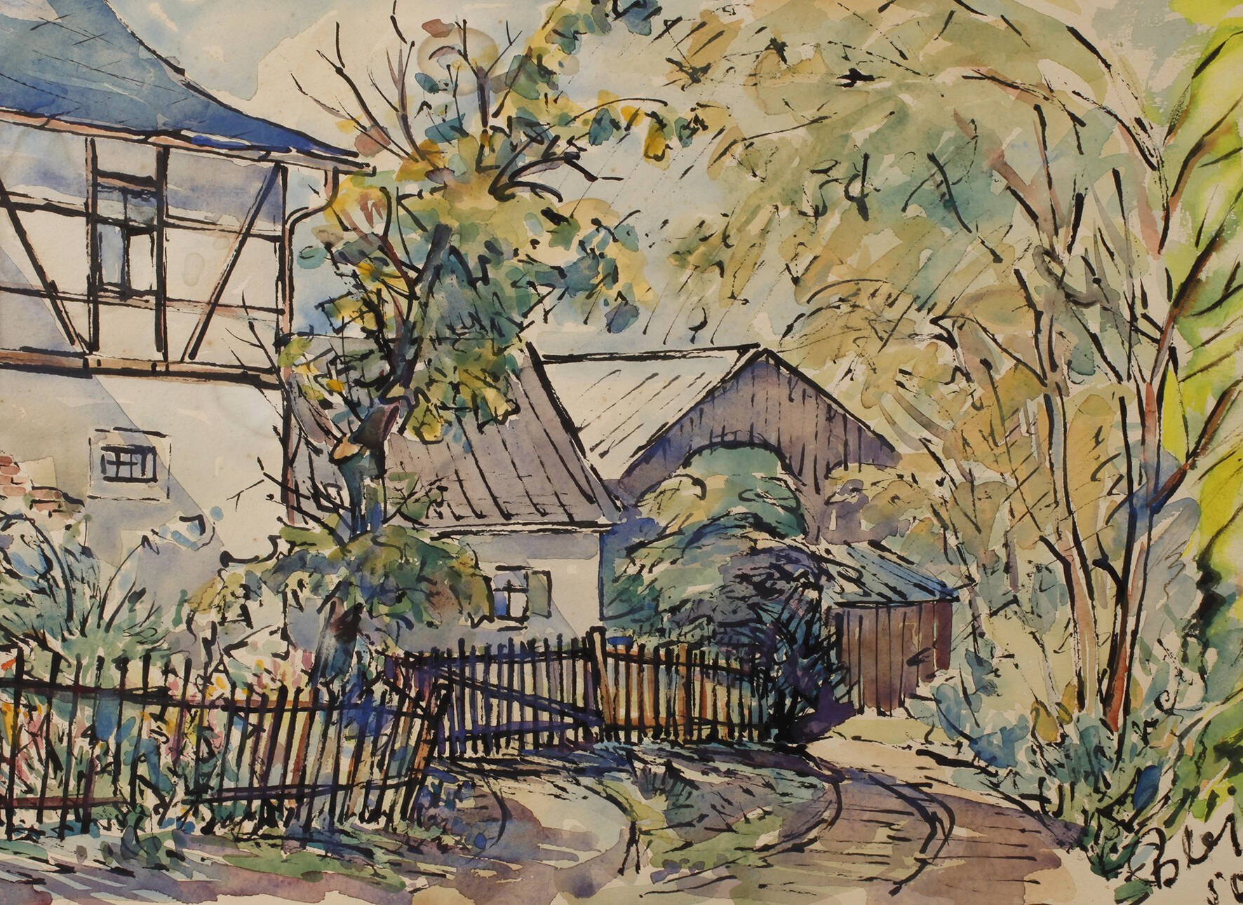 Fredo Bley, Sommerliche Dorfszene