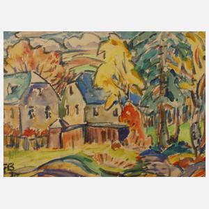 Fredo Bley, Gehöft unter Bäumen