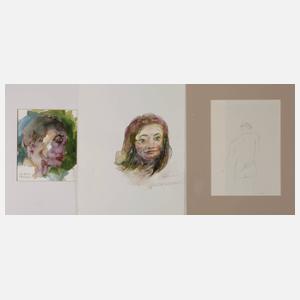 Manfred Feiler, Konvolut Aquarelle/Zeichnungen