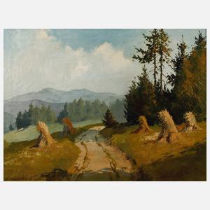 Karl Schmidt, Erzgebirgslandschaft mit Kornpuppen