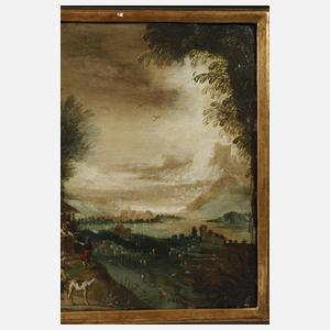 Anton Mozart, attr., Turm im Gebirge