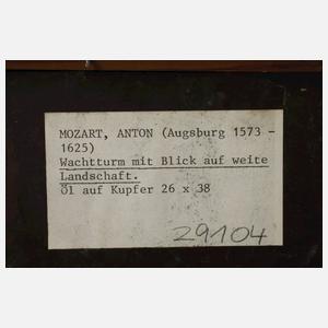Anton Mozart, attr., Turm im Gebirge
