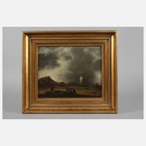 Strandszene mit Schiffen