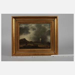 Strandszene mit Schiffen