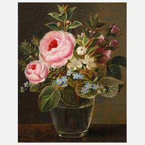 Th. Hansen, Biedermeier-Blumenstillleben