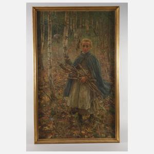 Prof. Arthur Langhammer, "Holzsammelnde Kinder im Walde"