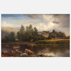 Prof. Eduard Leonhardi, "... Zschopautal bei Gewittersturm"